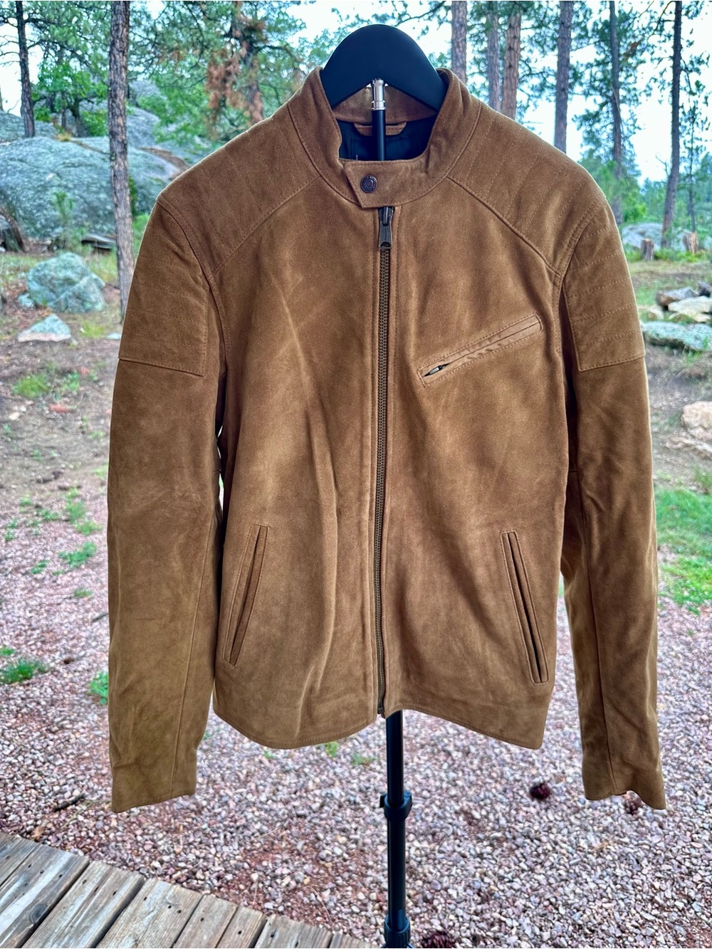 Lucky Brand Men's Suede Bomber Jacket - Brown